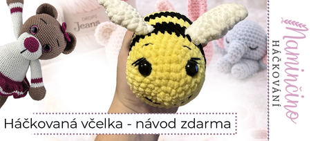 Háčkovaná včelka – návod zdarma na amigurumi krok za krokem