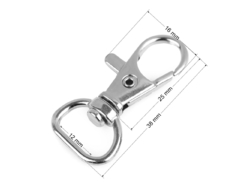Kovová karabina průvlek 12 mm - růžové zlato