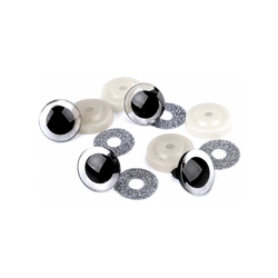 Glitrové (třpytivé) oči Ø 25 mm - stříbrná tmavá