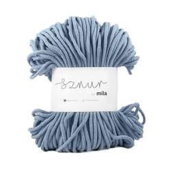 Bavlněná šnůra MILA 3 mm - jeansová jasná