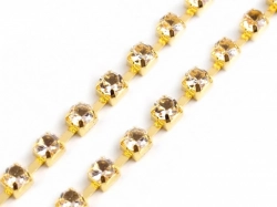 Štrasový prýmek / borta 2,9 mm - crystal zlatá