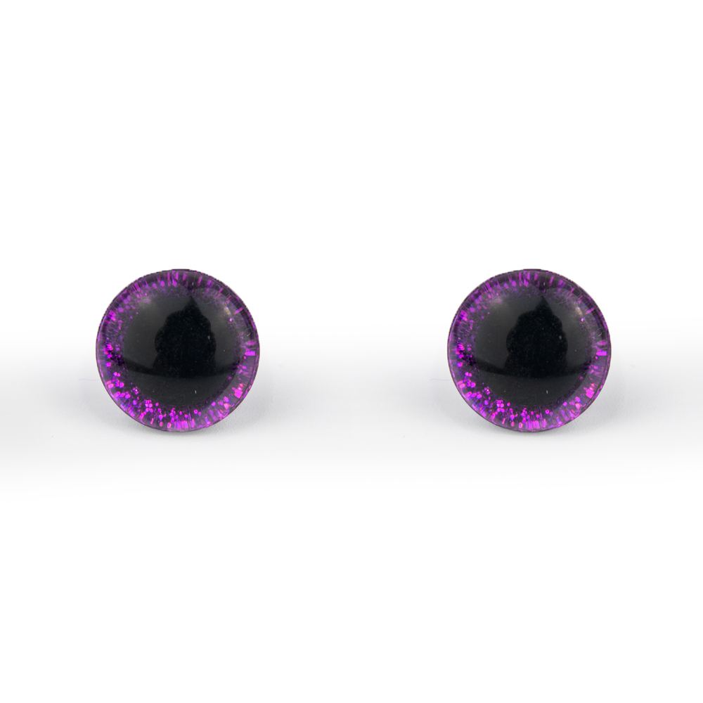 Glitrové (třpytivé) oči Ø 12 mm - fialová