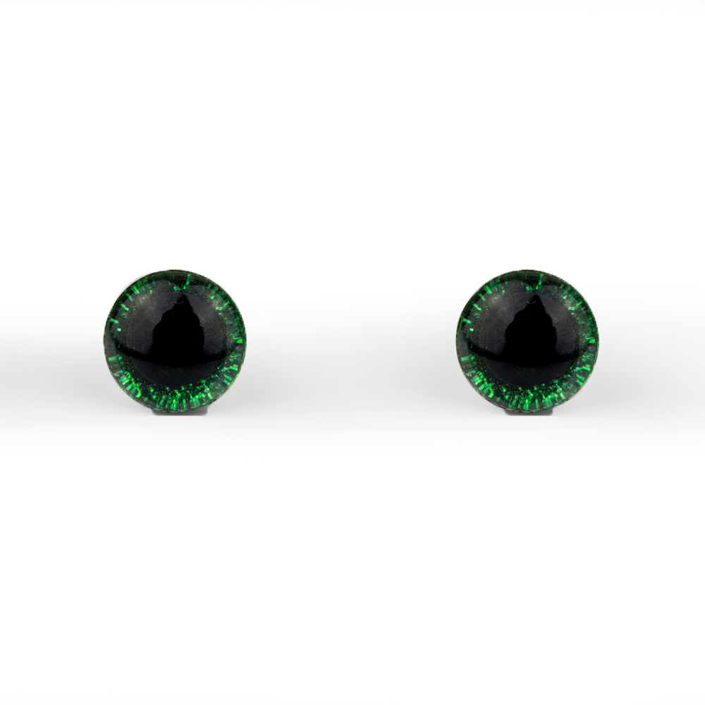 Glitrové (třpytivé) oči Ø 10 mm - zelená