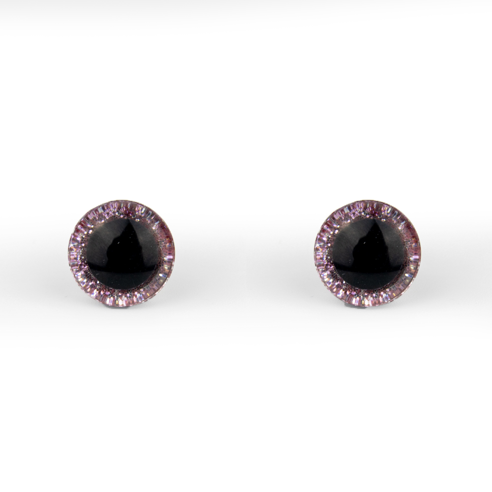 Glitrové (třpytivé) oči Ø 10 mm - světle růžová