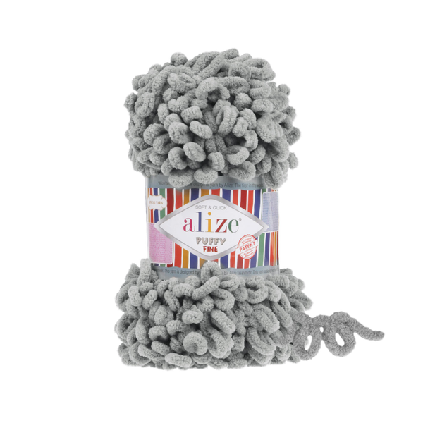 Alize Puffy fine 302 - šedá