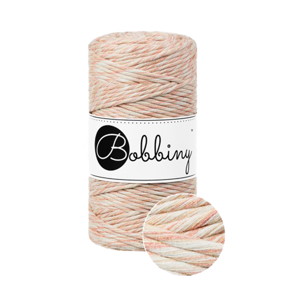 Bobbiny Macrame Regular 3 mm - Peach Shake