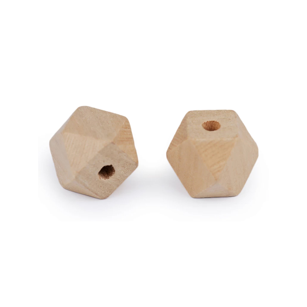 Dřevěné korálky 15x15 mm - sv. přírodní