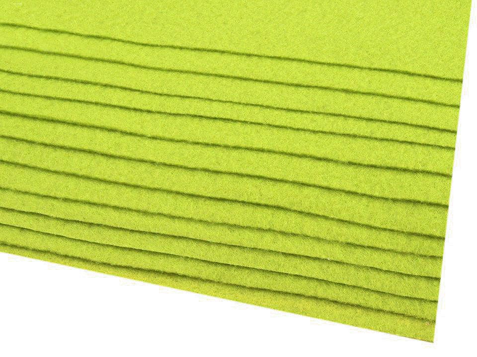 Filc barevný 20x30 cm - zelená limetková