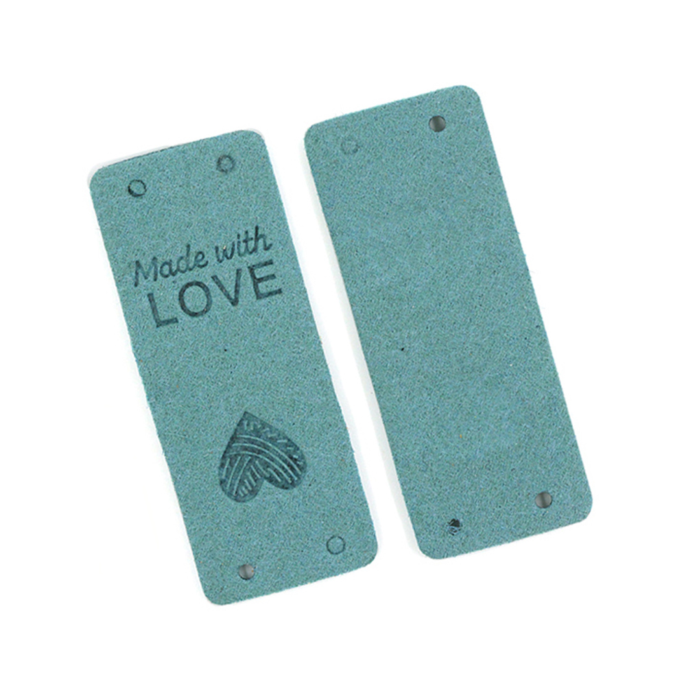 cedulka MADEWITHLOVE - obdelník - 5x2 cm - modro šedá