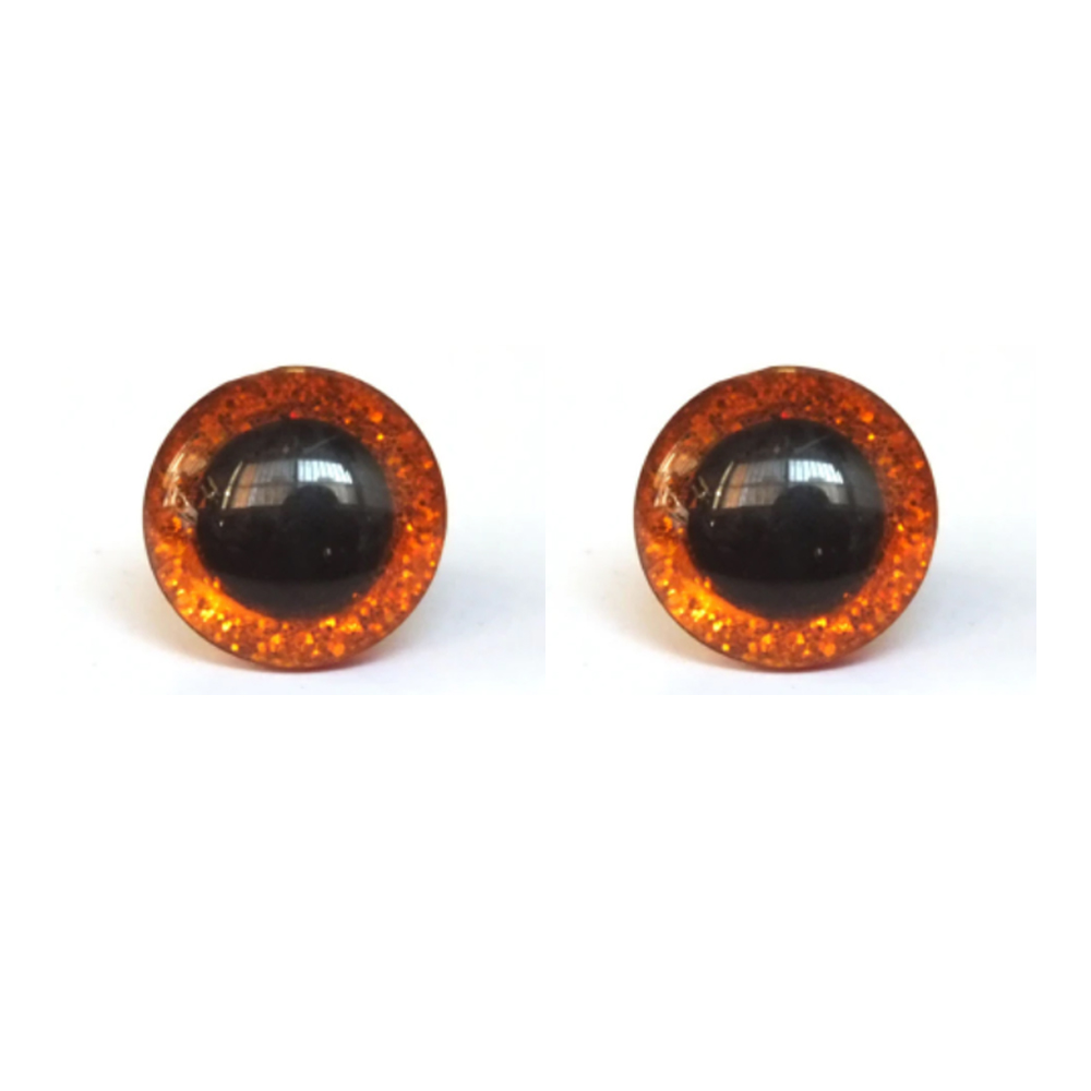 Glitrové (třpytivé) oči Ø 18 mm - oranžová