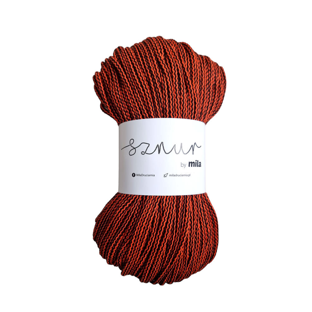 Bavlněná šnůra MILA MIX 5 mm - černá/pomerančová