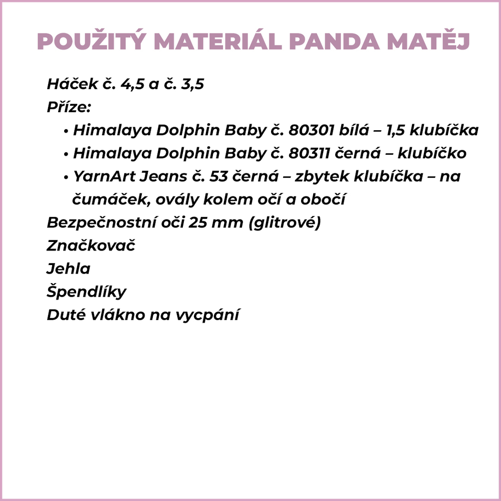 Návod panda Matěj