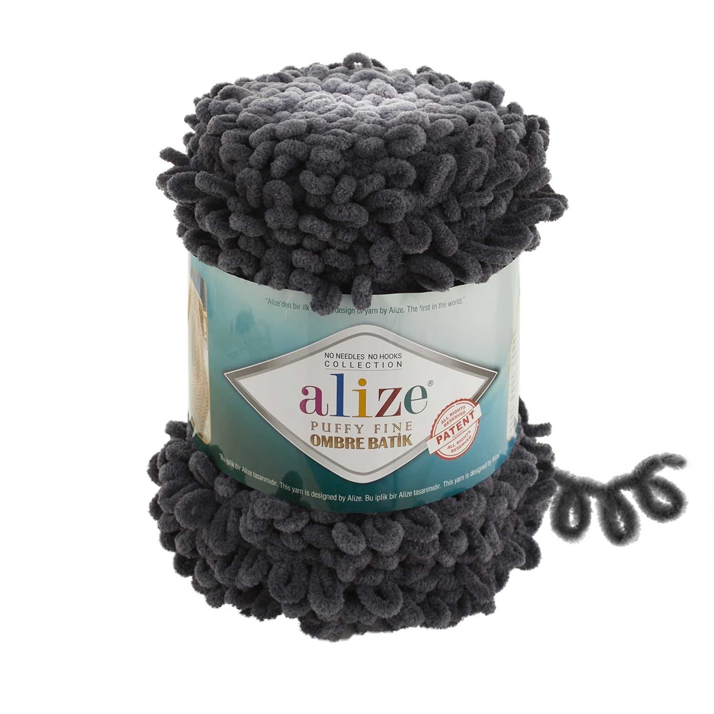 Alize Puffy fine ombre batik 7259 - šedá