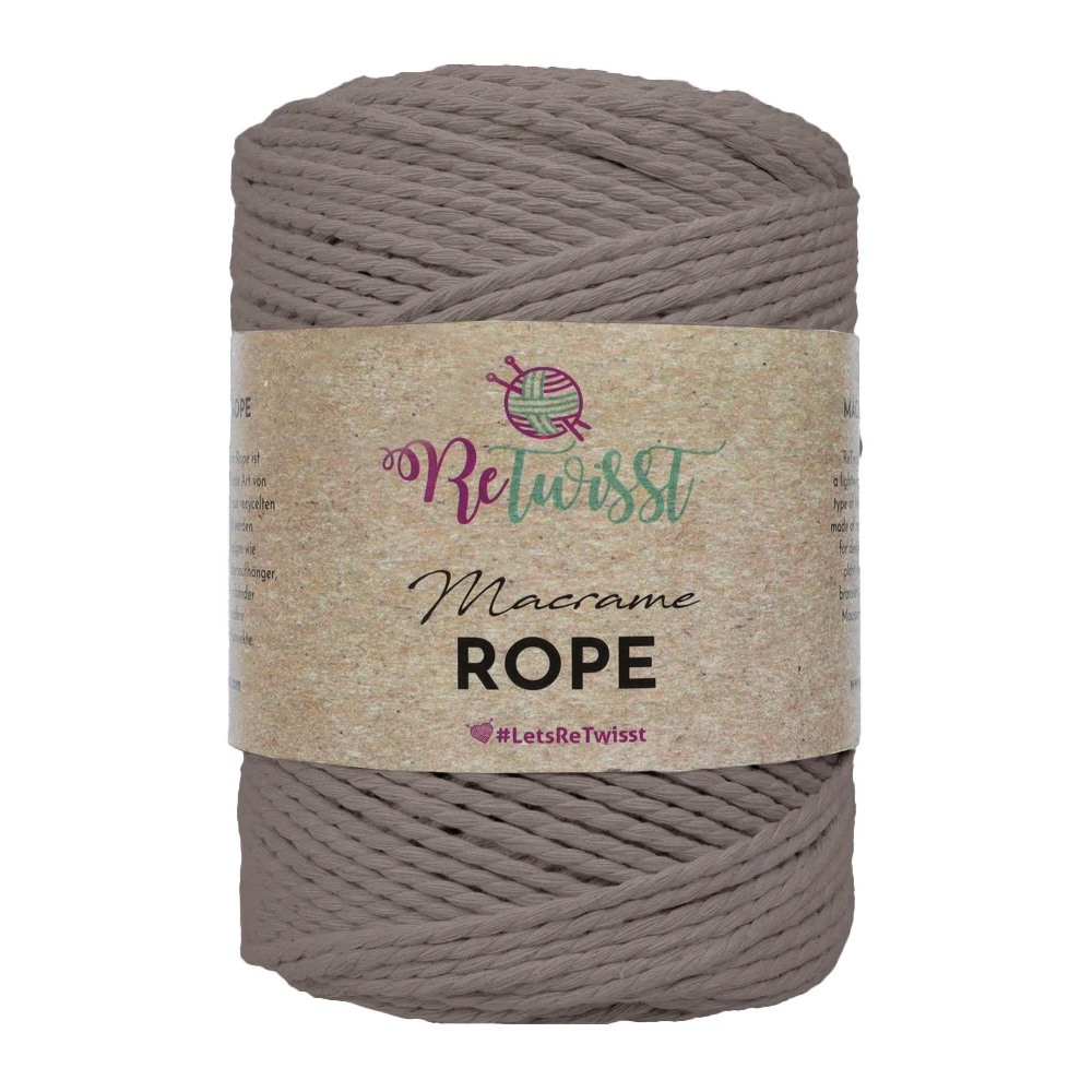 ReTwisst Macrame Rope 3 mm - dark beige