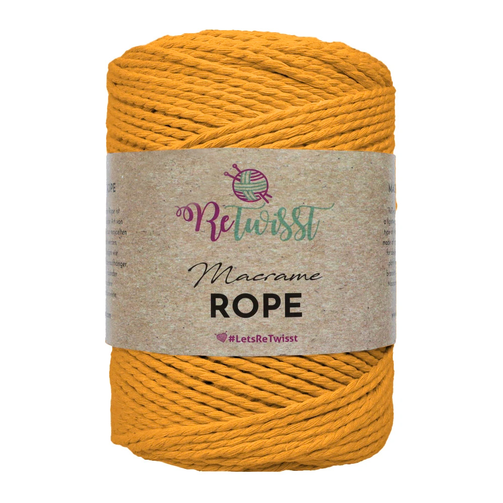 ReTwisst Macrame Rope 3 mm - yellow