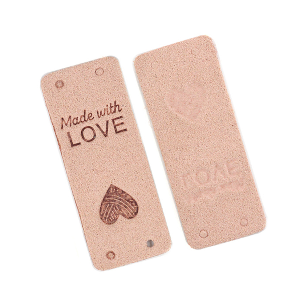 cedulka MADEWITHLOVE - obdelník - 5x2 cm - světlounce růžová