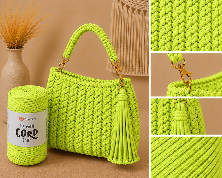 YarnArt Macrame Cord 3 mm 801 - neonově žlutá