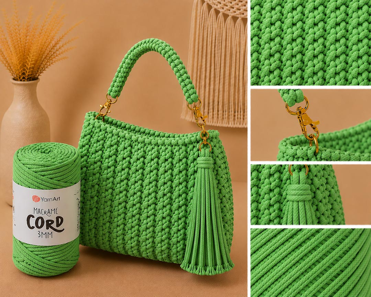 YarnArt Macrame Cord 3 mm 802 - neonově zelená