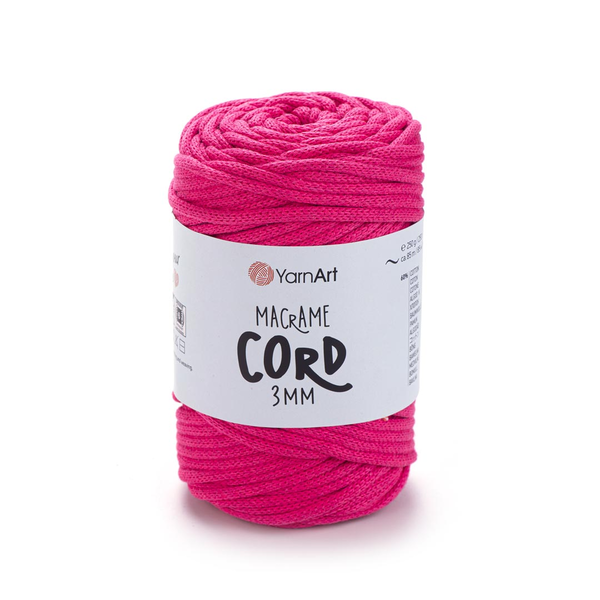 YarnArt Macrame Cord 3 mm 803 - neonově růžová