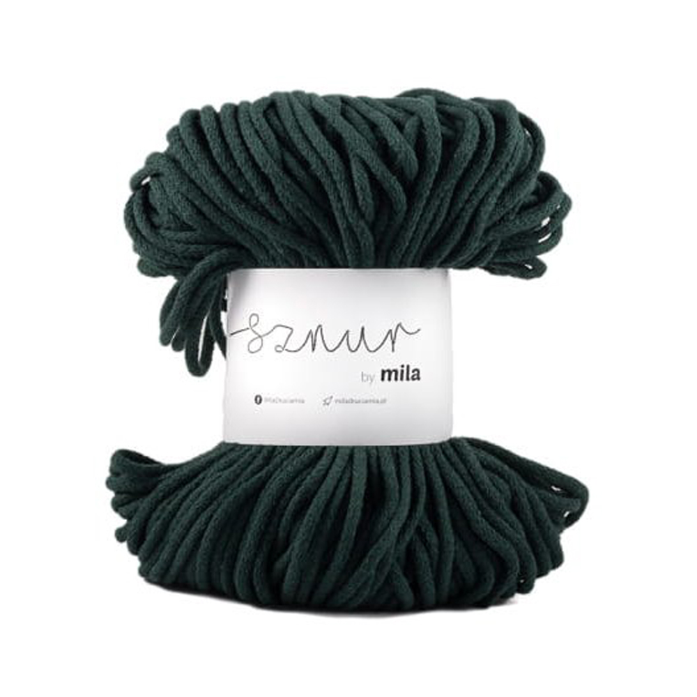 Bavlněná šnůra MILA 3 mm - zelená láhvová