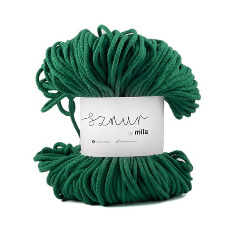 Bavlněná šnůra MILA 5 mm - zelená trávová