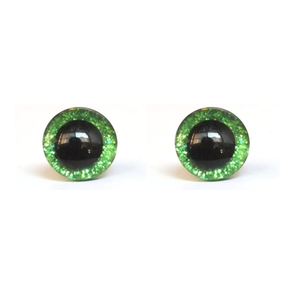 Glitrové (třpytivé) oči Ø 18 mm - zelená